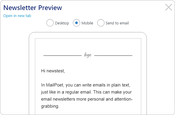 Aperçu de la newsletter