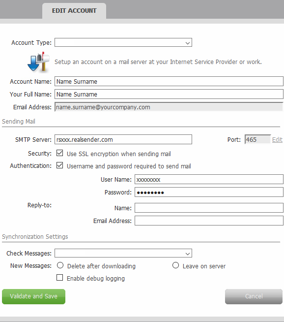 Zimbra - Modifier le compte