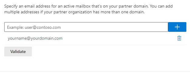 Office 365 - e-mail de validation