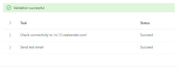 Office 365 - Validation réussie