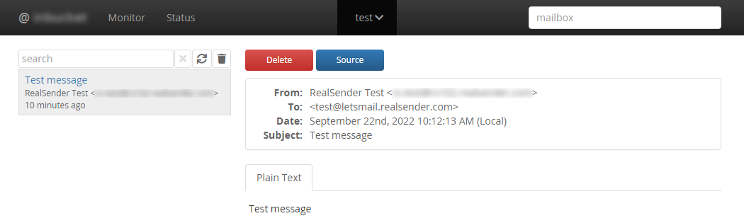 message électronique dans la boîte de réception