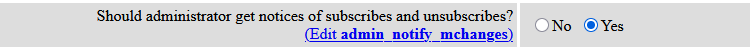 L'administrateur doit-il recevoir des notifications concernant les inscriptions et les désinscriptions ?