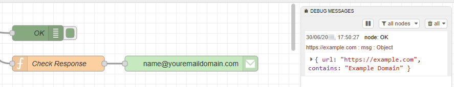 vérification de l'état du site web - débogage