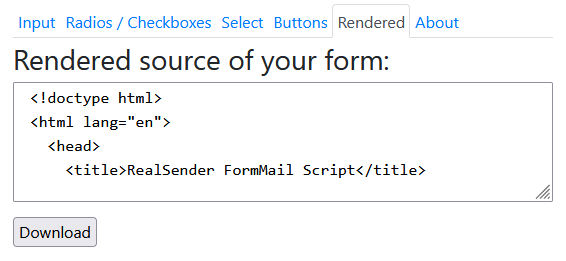 fichier généré de votre formulaire à télécharger